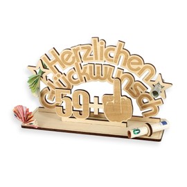 Birthday Money Gift Wood, Funny 60th Birthday Money Gift Wood, Unusual Money Gifts Birthday, 59+1, Wooden Guest Book, 60th Birthday Decoration, Birthday Gift Women and Men