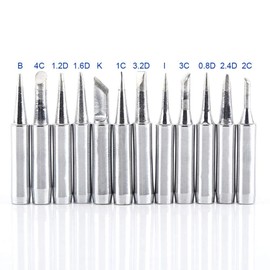 Soldering Tips, Pack of 12 900 M-T Lead-Free Replacement Soldering Iron Tips for 936, 937, 938, 969, 8586, 852D Soldering, Arc Welding Machines, Default
