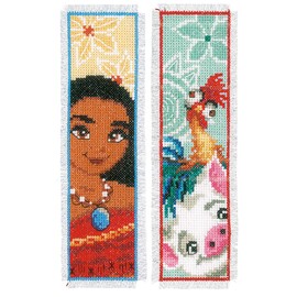 Vervaco WD Bookmarks Moana aida Set of 2, Cotton Blend Assorted, 18.3 x 0.5 x 9.5 cm