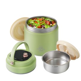 YRPOMJV Insulated Food Jar with Spoon, 45oz Stainless Steel Vacuum Food Jar for Hot and Cold Food, Soup Thermo Wide Mouth Lunch Thermo(45oz White)