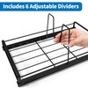 GAGUIUP Food Container Lid Organizer, Adjustable 6 Dividers Full-Metal Pot