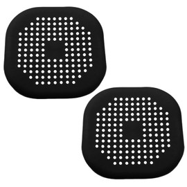 Seimneire 2 Pack 5.5 Inch / 140mm Drain Hair Catcher, Silicone Sink Drain Strainer Square Shower Drain Hair Catcher, Drain Protector Hair Catcher Hair Stopper for Bathroom Bathtub (Black)