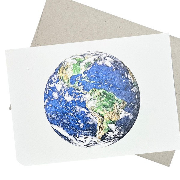 Earth Greeting Card with Envelope (7X5 Inches and Blank for