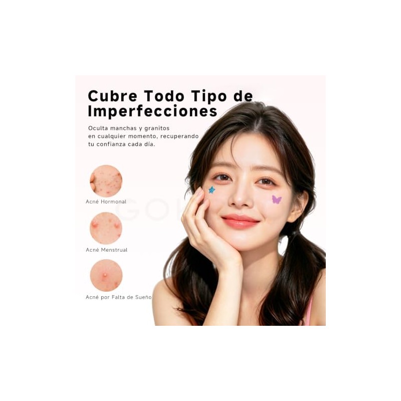 GOKOCO Parches para Acné 306 Pack, Estrella de 6 colores
