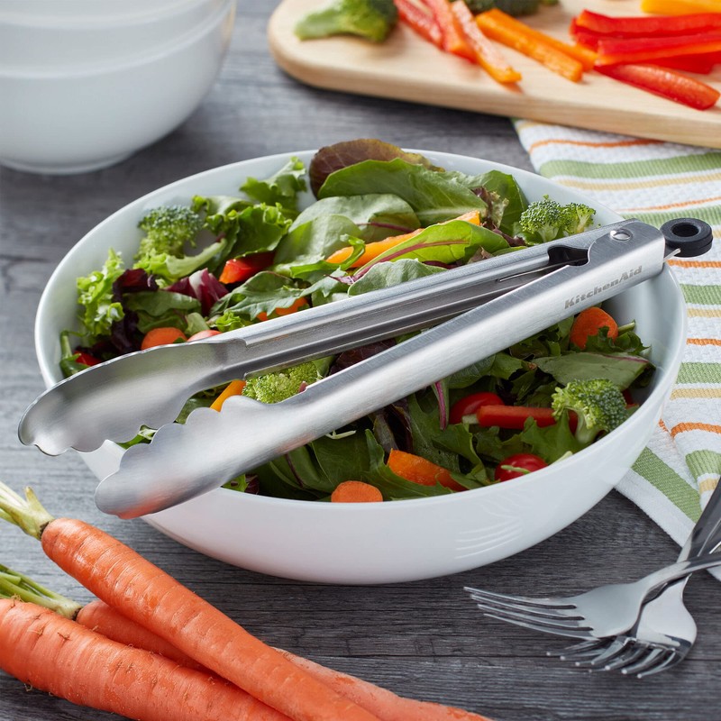 KitchenAid - Tongs, Stainless Steel Utility Tongs with Locking Mechanism