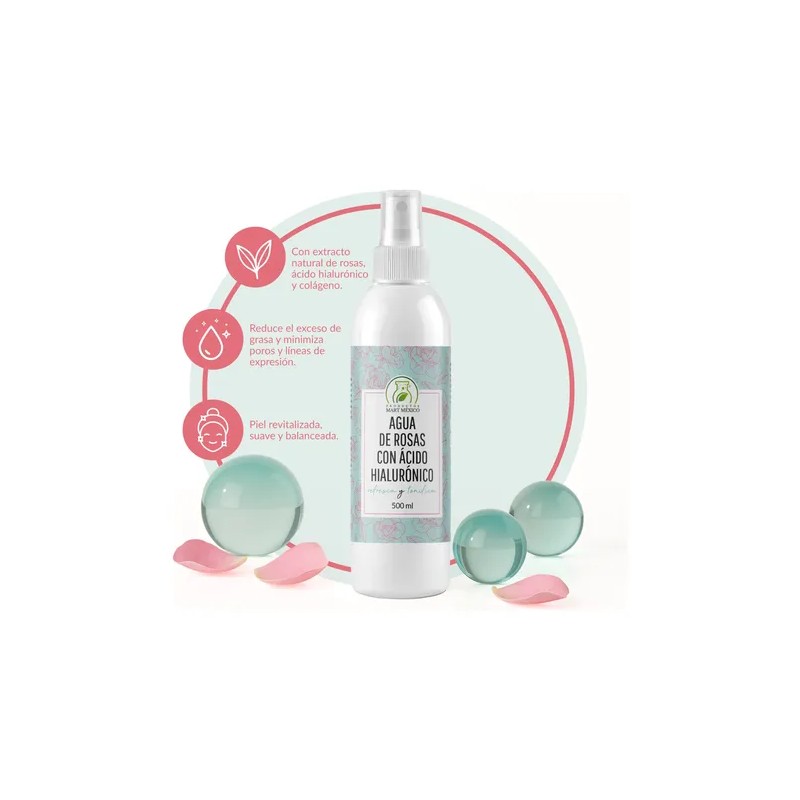 Agua De Rosas Con Ácido Hialurónico Anti Arrugas (500ml)