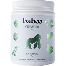Baboo CREATINA Monohidratada PREMIUM 5g 100 Servicios 500g, Sin Sabor, Pre Workout, Alto Rendimiento, Alta Pureza, Pre Entreno