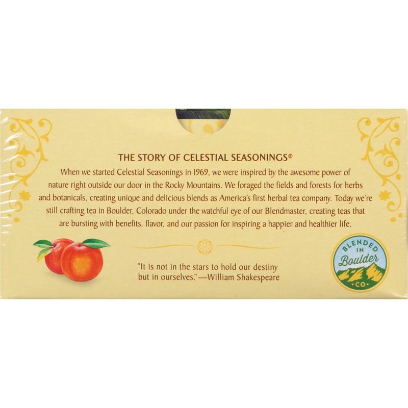 Celestial Seasonings Peach + Probiotics Herbal Tea, 16 Tea Bags
