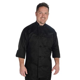 Denogal Uniforms - Unisex Classic Full Sleeve Chef Coat (3XL, Black)
