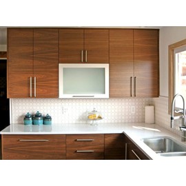 Top_Knobs Kinney Pull Color Polished Chrome 3 3/4" Length Lynwood Coll Contemporary Minimal Mid Century Modern Decorative Kitchen Drawer Cabinet Door Dresser Bathroom Metal Handle Interior Home