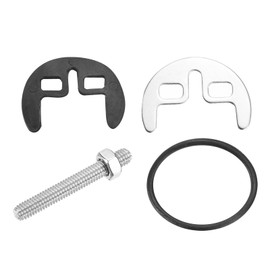 sourcing map 1 Set Faucet Fixing Bracket, Faucet Horseshoe Double Hole, Fastening Circlip Washer Copper Circlip Lengthen Faucet Washers, Stainless Steel Silver