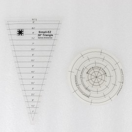 Quilting Template Set, 5 Pieces, 30-Degree Triangle and Circle Templates, Transparent Acrylic Rulers for Quilting Blanket Making Clothing