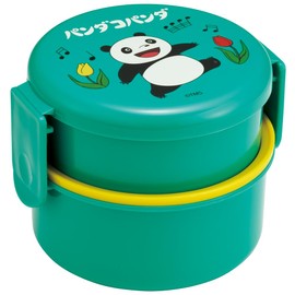 Skater (Skater) Antibacterial 2-Tier Lunch Box with Fork, Round, Onigiri Case, 500ml, Made in Japan, Microwave Safe, Pandako Panda ONWR1AG-A