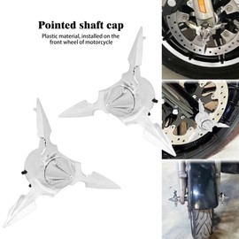 HCmotorku Motorcycle Front Axle Nut Covers Cap Spun Blade Spinning Plastic Fit for Harley Touring Electra Road Street Glide Softail Dyna Sportster XL XG Chorme