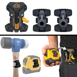 Spider Tool Holster - Pro Tape Measure + Hammer Holster Kit - Upgraded, Self Locking, Quick Draw Universal Tool Holder with Ambidextrous Thumb Lock - Compatible with All Major Brands