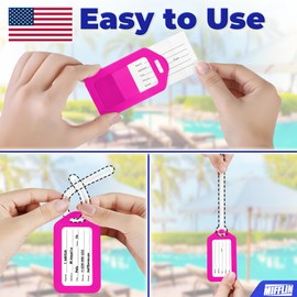 Mifflin-USA - Luggage Tags - Neon, 3 PK - Bag Tag for Baggage - Suitcase Accessory Bulk