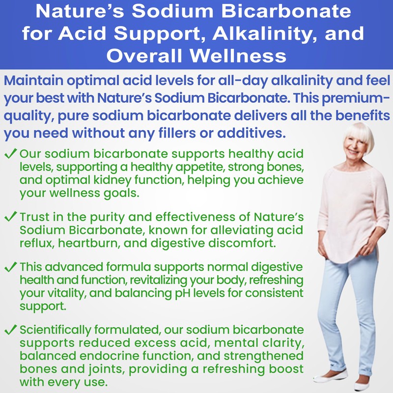 Nature’s Sodium Bicarbonate Organic Use Aluminum Free Baking Soda. No