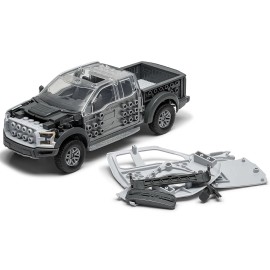 DCD Skill 1 Model Kit Gray Ford F-150 Raptor Pickup Truck Snap Together Plastic Model Car Kit Airfix Painted for Building Tool