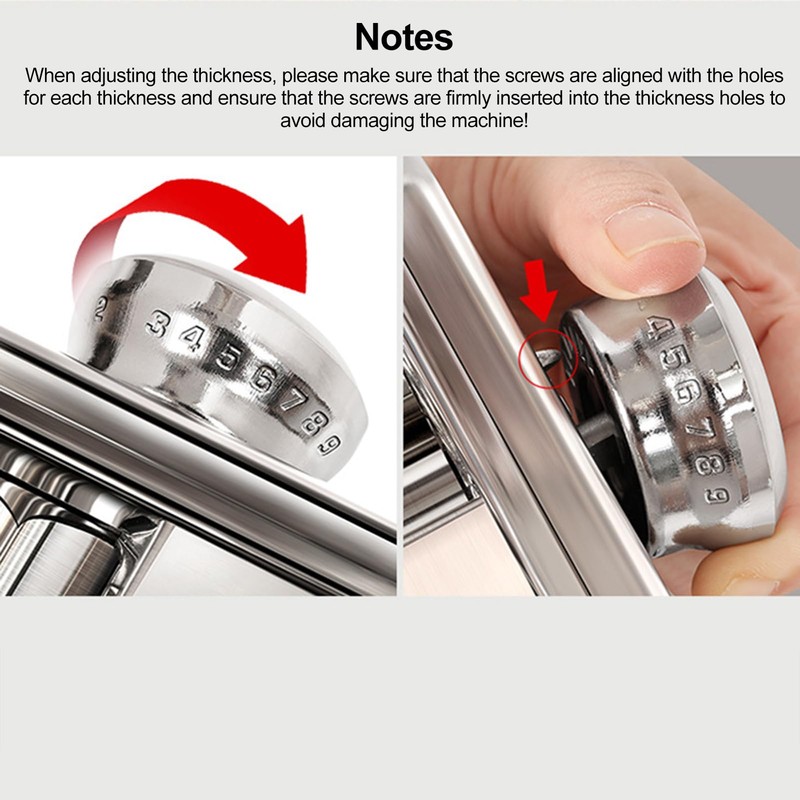 Pasta Maker Machine, 9 Adjustable Thickness Settings, 3 Adjustable Widths,