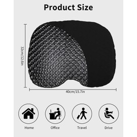 Cexovo Gel Cushion Seat Cushion Bedsore Seat Cushion with Non-Slip Fabric Cover Seat Cushion Orthopaedic Seat Cushion Office Chair Gel Cushion Orthopaedic Upgraded for Office Chair, Kitchen Chair,