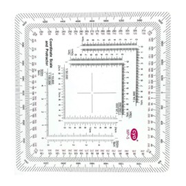 Square Ruler Coordinate Grids Reader Protractors Coordinate Scale Map Reading Tool Pair With Compasses Measuring Tool