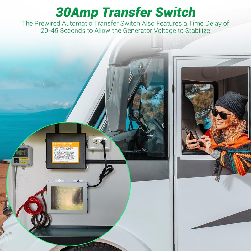 KUTTOLE 30 Amp Automatic Transfer Switch, RV Automatic Transfer Switch,