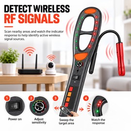 Handheld Signal Detector for Wireless Security Checks – Raksa 021 RF & Magnetic Field Scanner for Vehicle Inspection & DIY Use