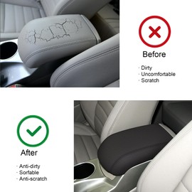 faccaibbg Center Console Cover for 2013-2016 Ford Escape. Armrest Cover Premium PU Leather Console Pad Protector Non-Slip,Anti-Scratch Leather for Ford Escape Easy Installation (Black)