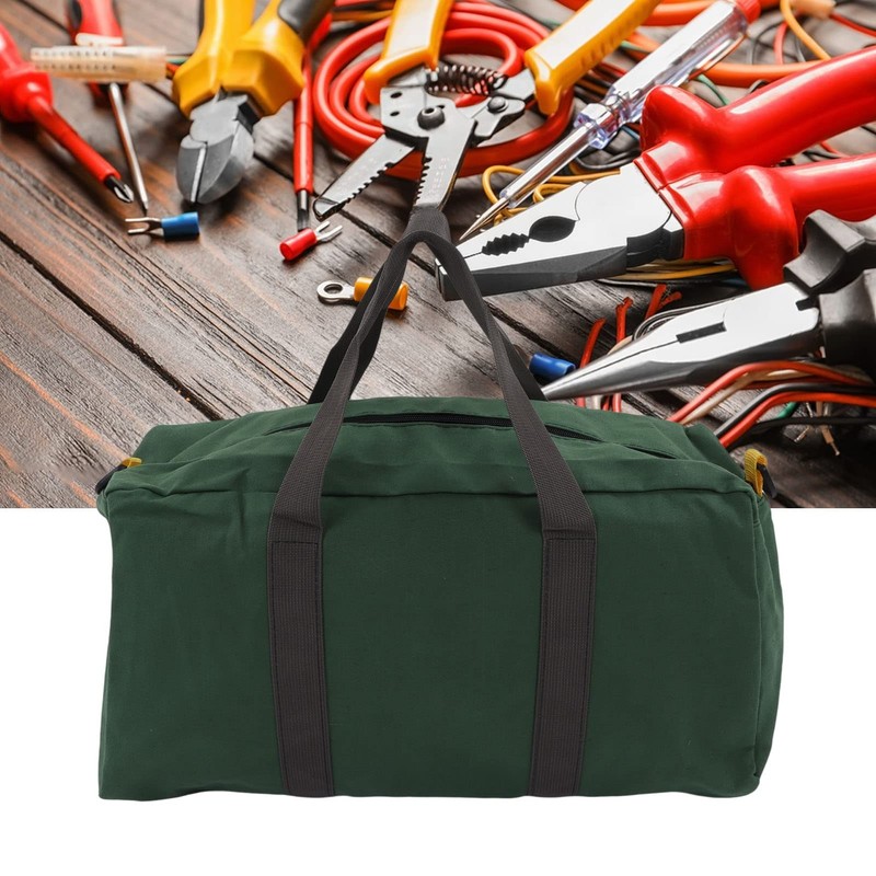 Canvas Tools Bag, Heavy Duty Wide Mouth Tool Storage Bag