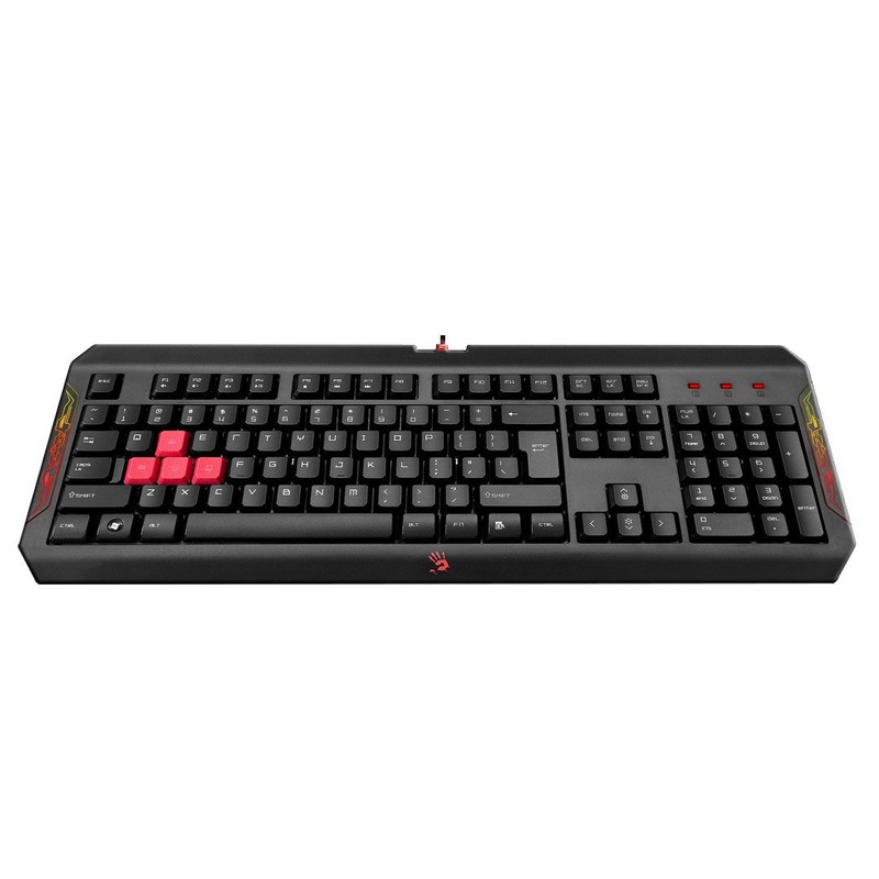 BLOODY Gaming Keyboard, Double-Secured Water Resistant Keyboard, Silicon Keys (Q100)