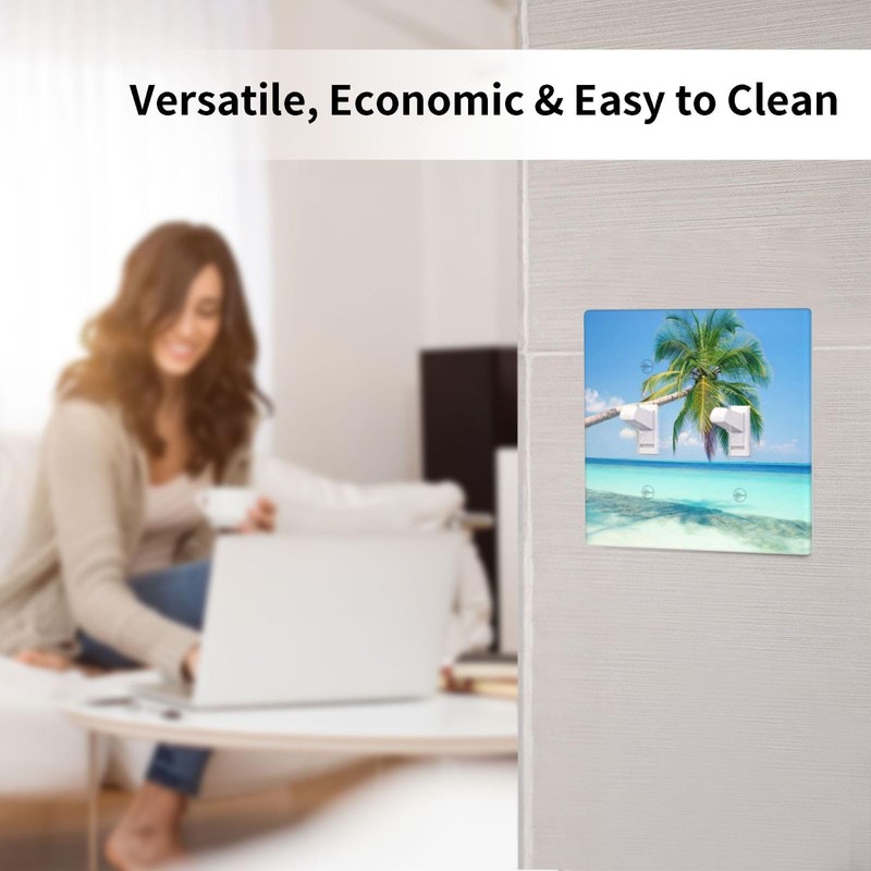 Beach Palm Tree Double Toggle Light Switch Cover Wall Plate