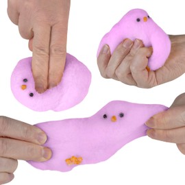 ORB Curiosities Taba-Licious Fluffs - Pink Chick TABA Squishy Toy - Squish and Squeeze These Soft, Sticky, Animal Squishies, Perfect for Stress Relief - Fidget and Sensory Toys for Kids and Adults