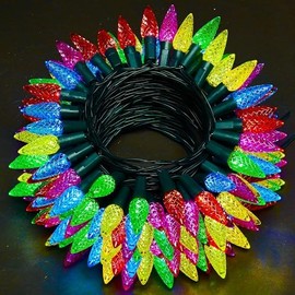 WBao C6 Battery Operated 100 LED 34ft Christmas String Lights with 8 Modes, Timer, Waterproof Design for Indoor Outdoor Christmas Trees, Fence, Stairs Xmas Decorations, Multicolor