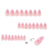 3D Pink Flower Press on Nails French Tip Medium Almond