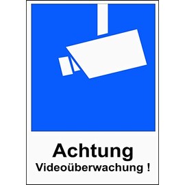 Sticker Warning DSGVO Video Surveillance Pack of 2