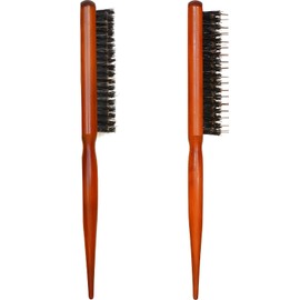 Professional Triple-Row Teasing Comb Set, Natural Boar Bristles and Fine Nylon Teeth, Lightweight Beechwood Handle, Ideal for Sophisticated Evening Hairstyles and Volumizing Effect