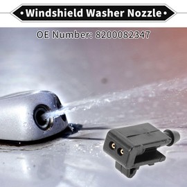 VekAuto 2 Pcs Windshield Washer Nozzle Compatible for Renault Megane 2003-2009, ABS Black Front Windshield Spray Nozzles Wiper Spray Washer Jet No.8200082347