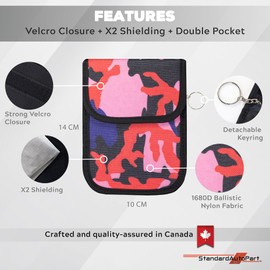 StandardAutoPart Faraday Bag for Key Fob – Military Army Camo Signal Blocking Pouch – RFID Car Key Protector – Anti-Theft Keyless Entry Security Case (Pink Camo - Single)