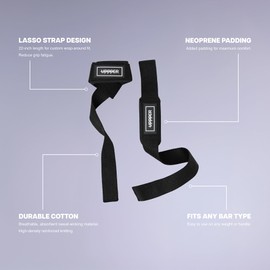 UPPPER Weight Lifting Straps with Padded Neoprene for Deadlifts, Strength Training, Gym Workouts - 22" Cotton Straps for Men & Women | Premium Fitness Gear (Lavender)