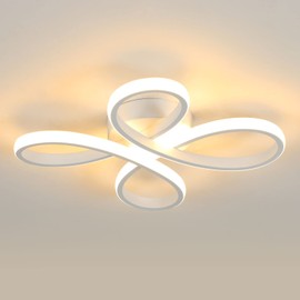 SENQIU Modern LED Ceiling Light, 30 W, 3500 K LED Ceiling Light, Warm White Light, LED Ceiling Lighting, 4 Head Flower Design, Ceiling Light White Acrylic for Living Room, Bedroom, Kitchen, Dining