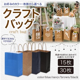 Noalife Paper Bag Wrapping Bag Gift Bag with Gusset Craft Bag Gift Handbag Small Handle Wedding Christmas Birthday Favor Mini Thick (Brown, Set of 30)