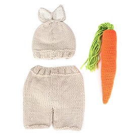 Accesorios de FotografíA Para Bebés ReciéN Nacidos, Accesorios de FotografíA Infantil de Tres Piezas Traje de Conejo Para Ropa de Fotos de Bebé Recién Nacido