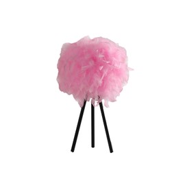 ORE International 20.5" in Hot Pink Feather Shade Tripod Modern Metal Table Lamp