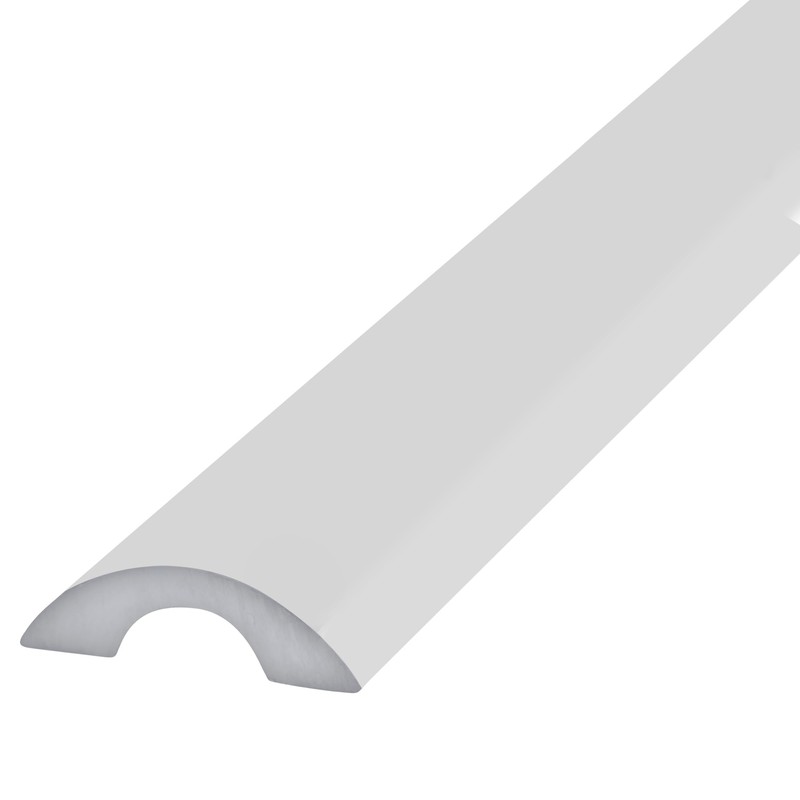 CRL White Frameless Shower Door Half-Round Threshold - 95 in