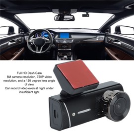 Generic Dash Cam with Built-in WiFi, 120 Degree Car Camera, Front Inner Dashboard Camera Recorder, Circular HD 8M 720P Recording, Auto Power On/Off