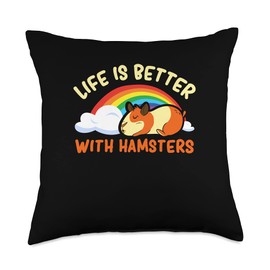 Rodent Life Is Better With Hamsters Small Pet Wheel Hamster Throw Pillow