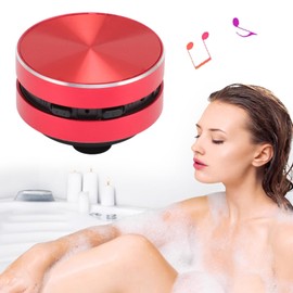 XUMIUZIY Bone Conduction Speaker, Portable Wireless Bluetooth Speaker, Size Music Player, Stereo Bass Sound, Creative with Suction Cup, Shower, Home, Outdoor (Red)