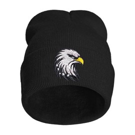 Eagle Beanies Hat, Fashion Men's and Women's Black Cool Embroidered Winter Knit Hat