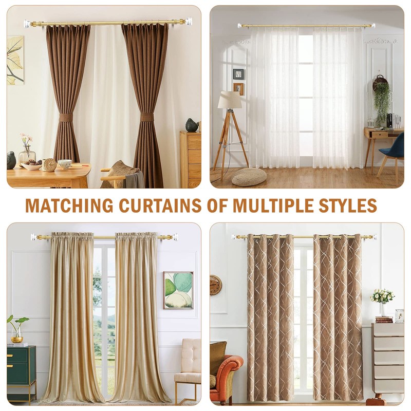 Knobelite 2 Pack 1-Inch Diameter Single Window Treatment Curtain Rod,