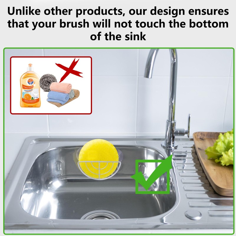 YeeBeny Kitchen Sink Suction Holder, Suction Cup Sponge Holder, Sponge